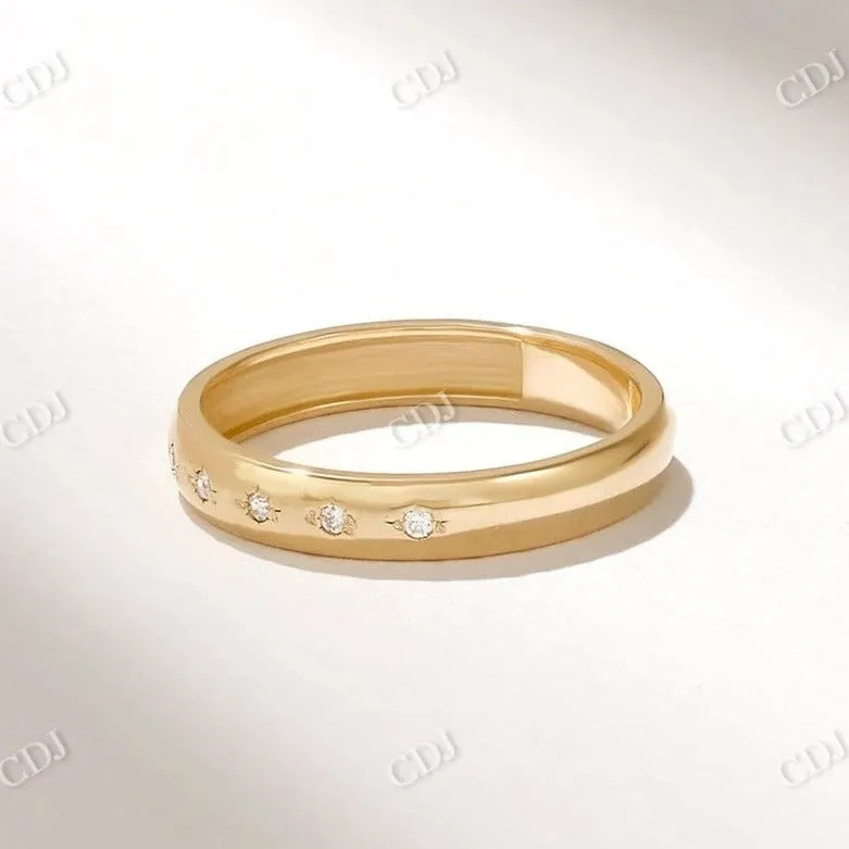 0.06CTW Round Cut Minimalist Lab Grown Diamond Wedding Band