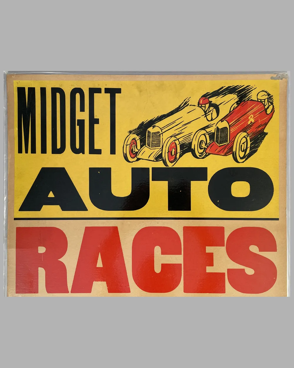 1945 Midget Auto races at the L.A. Coliseum, CA original event poster