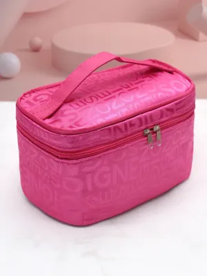 1pc Hot Pink Portable Travel Makeup Bag Cosmetic Organizer Toiletries Bag Makeup