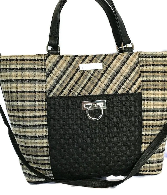 3039- Tonal Check Tote