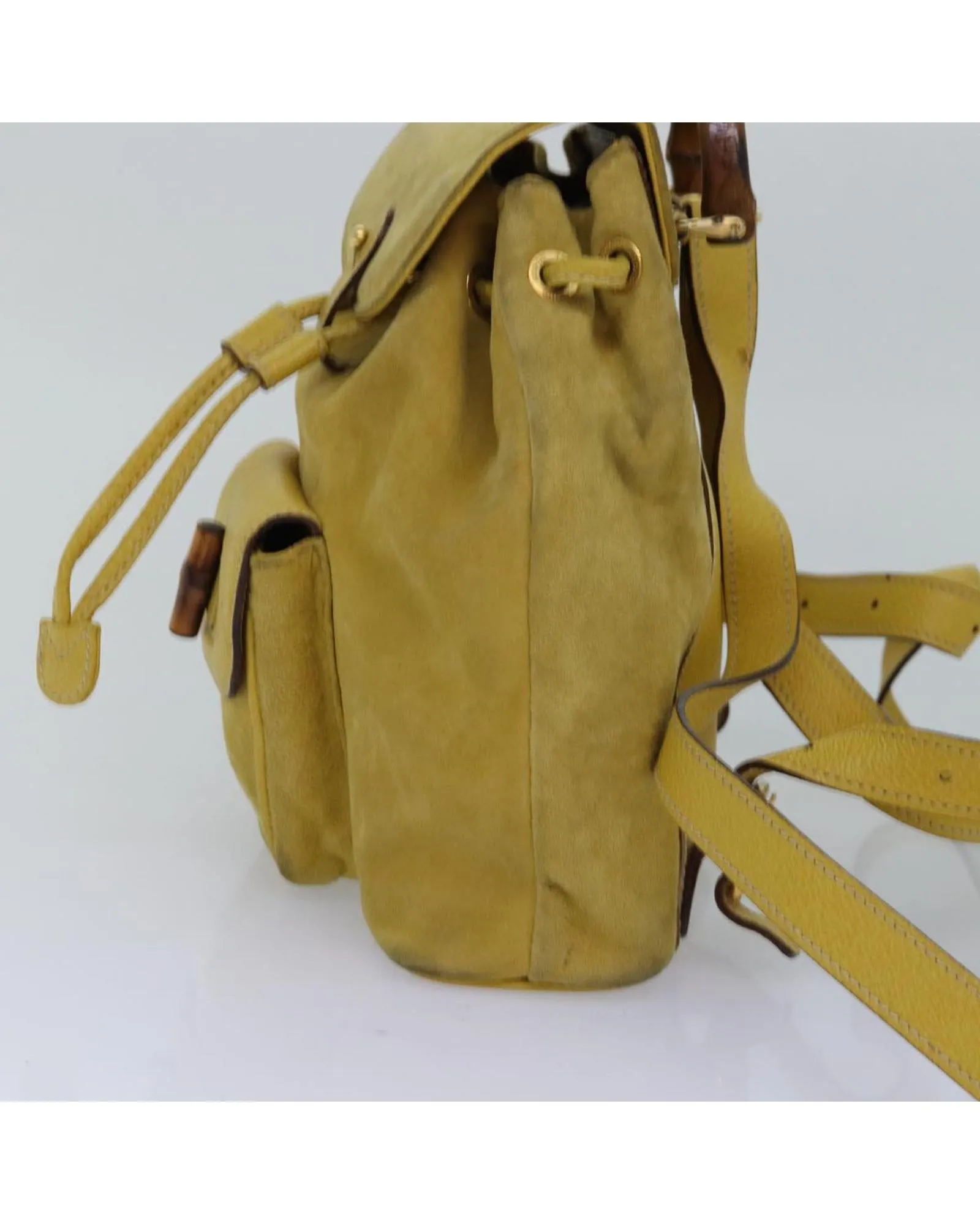 Bamboo Handle Suede Shoulder Bag