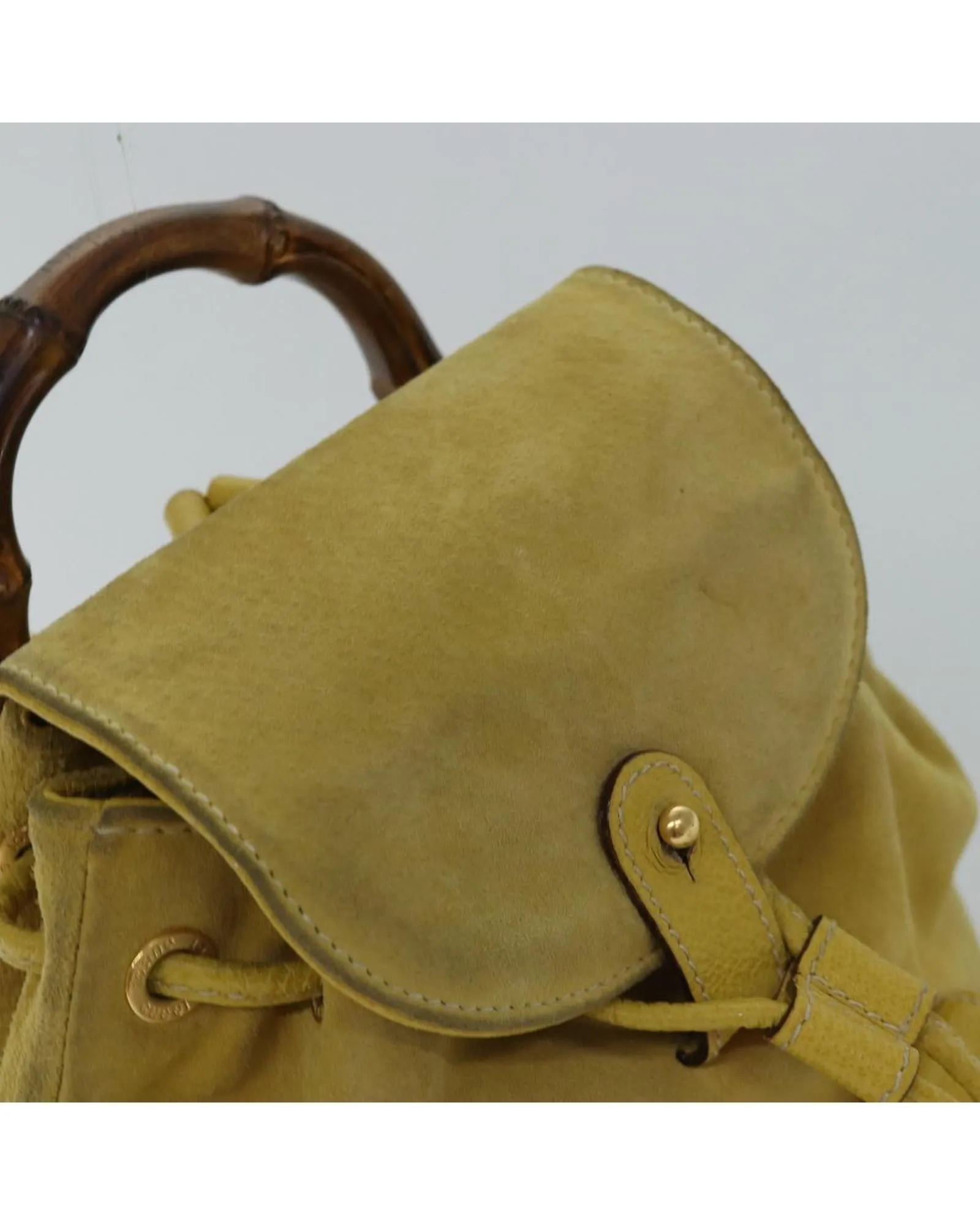 Bamboo Handle Suede Shoulder Bag