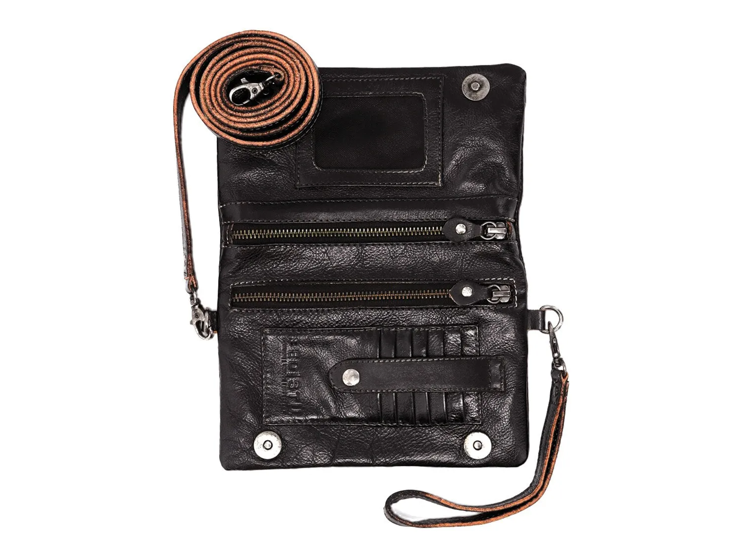 Bed Stu Cadence Leather Crossbody Bag, Black