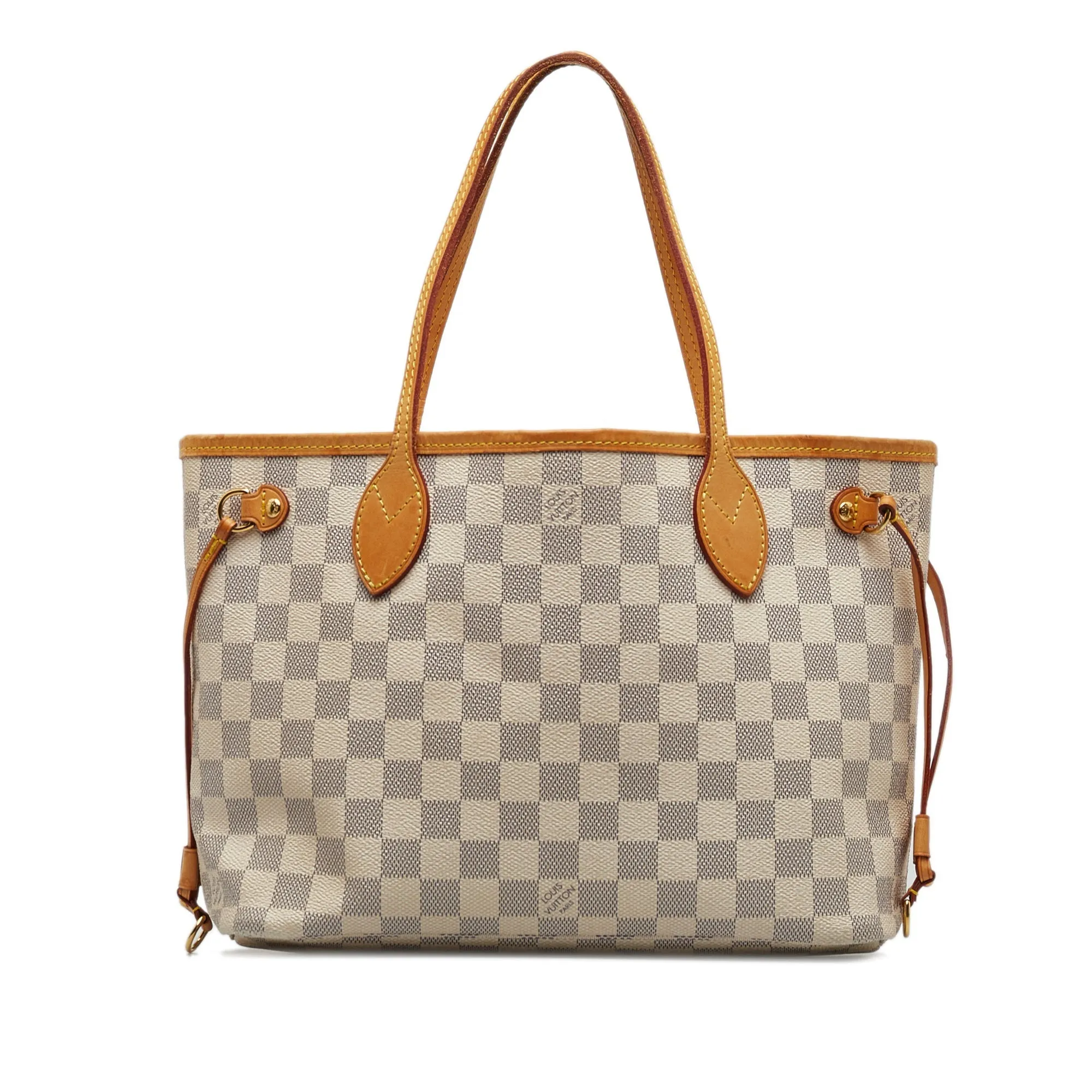 Beige Louis Vuitton Damier Azur Neverfull PM Tote Bag