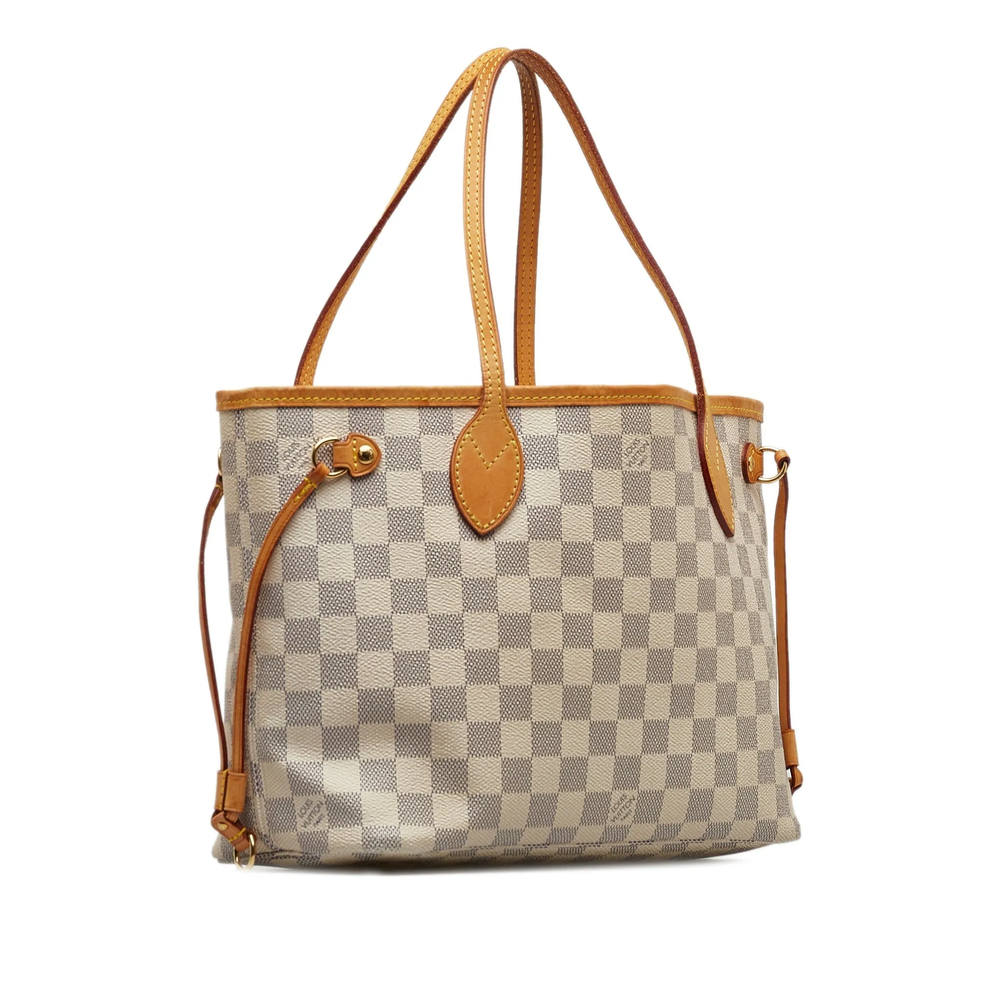 Beige Louis Vuitton Damier Azur Neverfull PM Tote Bag