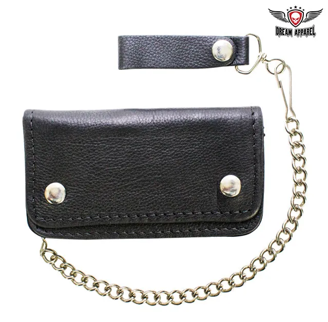 Biker Bifold Chain Wallet Heavy Duty Premium Leather