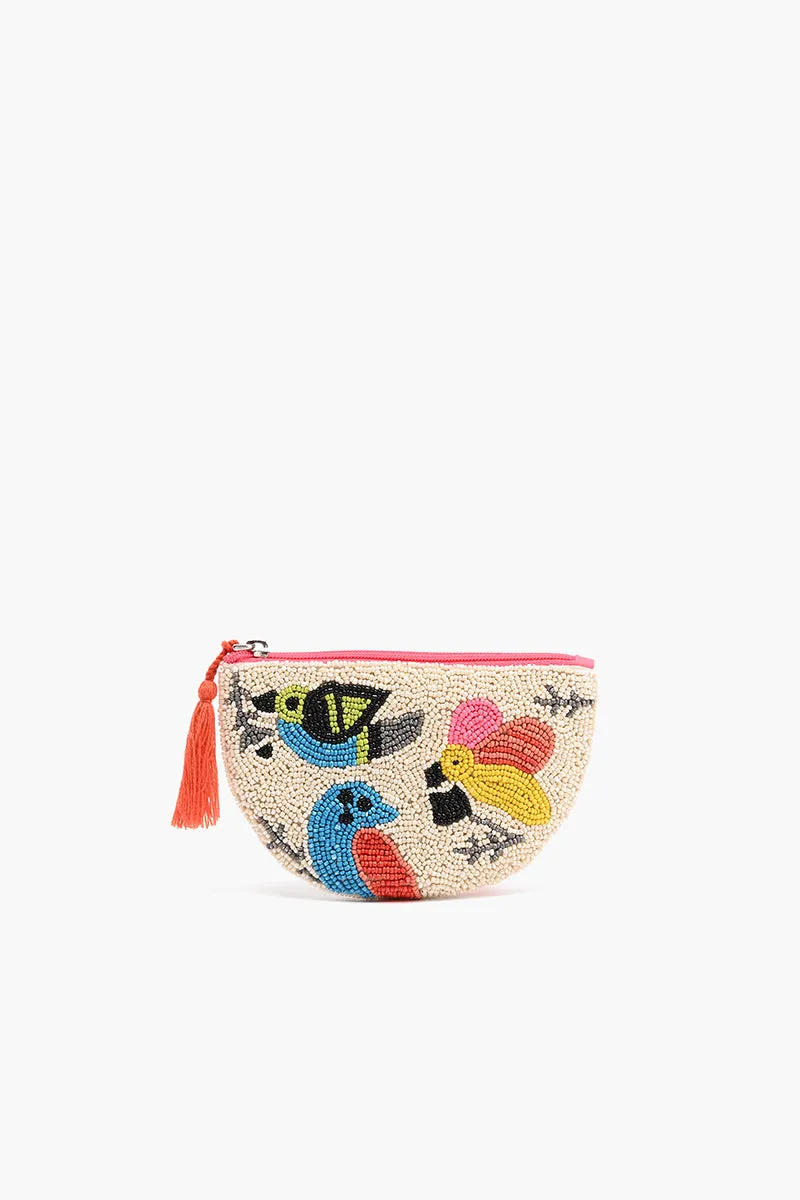 Birds Embellished Crossbody Pouch with Coin Pouch