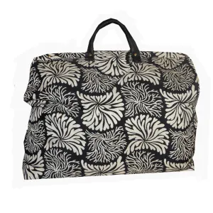 BLACK & IVORY ABSTRACT WOVEN TAPESTRY CARPET BAG