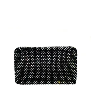 Black Fishnet Crystal Clutch