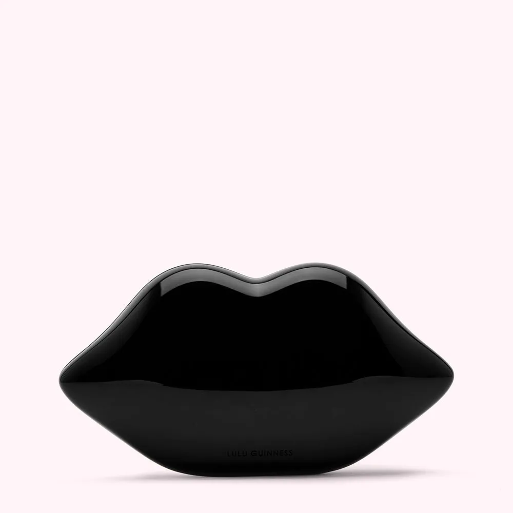 BLACK MEDIUM LIPS CLUTCH BAG