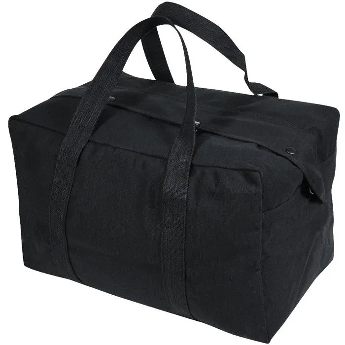 Black - Military Parachute Tactical Traveling Cargo Bag - Cotton Canvas