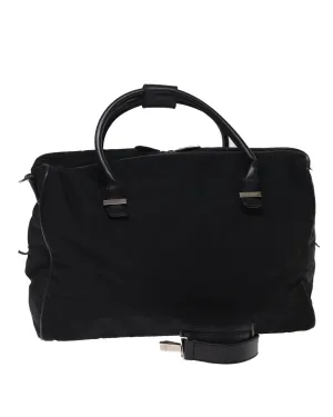 Black Nylon 2Way Boston Bag with Shoulder Strap - Authentic