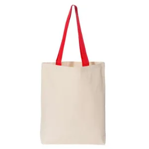 Canvas Tote with Contrast-Color Handles