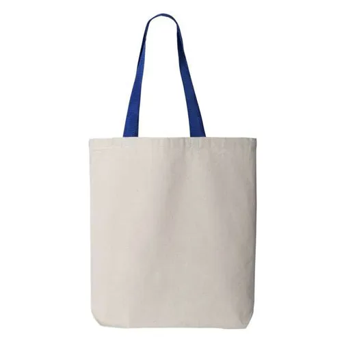 Canvas Tote with Contrast-Color Handles