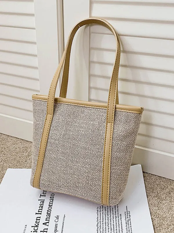 Casual Simple Solid Color Canvas Tote Bag