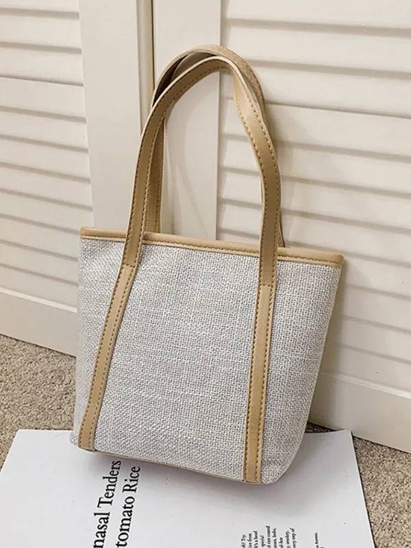 Casual Simple Solid Color Canvas Tote Bag