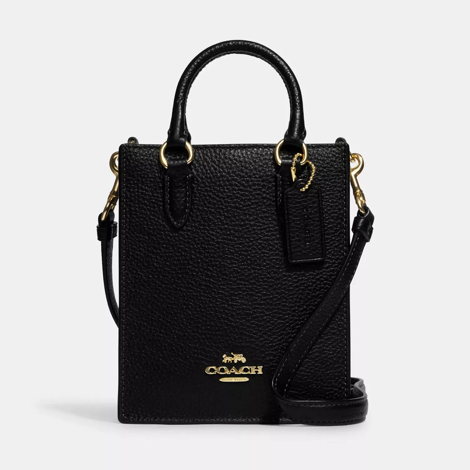 Coach Outlet North South Mini Tote, Gold/Black