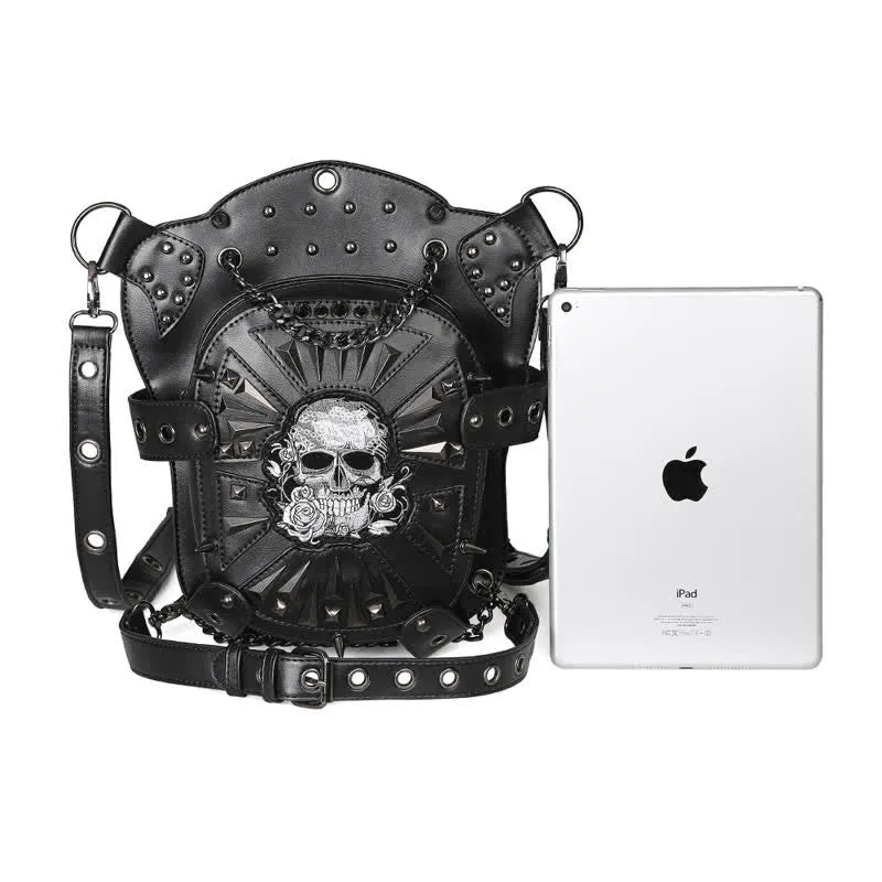 Convertible Skull Design Shoulder Waist Leg Bag