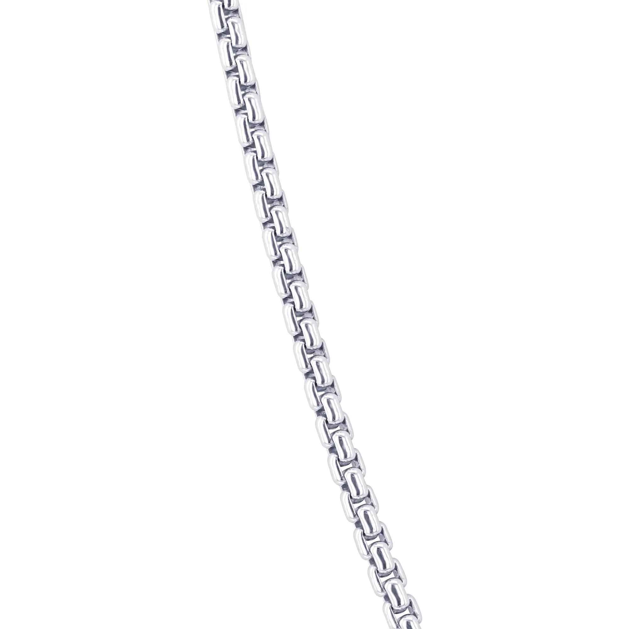 Creed Silver Box Link Chain Necklace