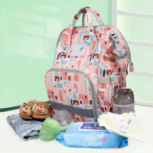 Diaper Bag 
Maternity Backpack Abstract Peach