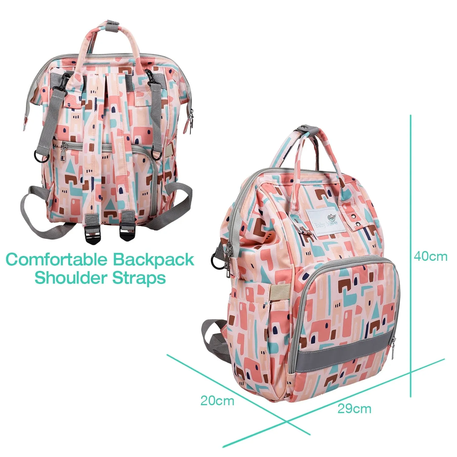 Diaper Bag 
Maternity Backpack Abstract Peach