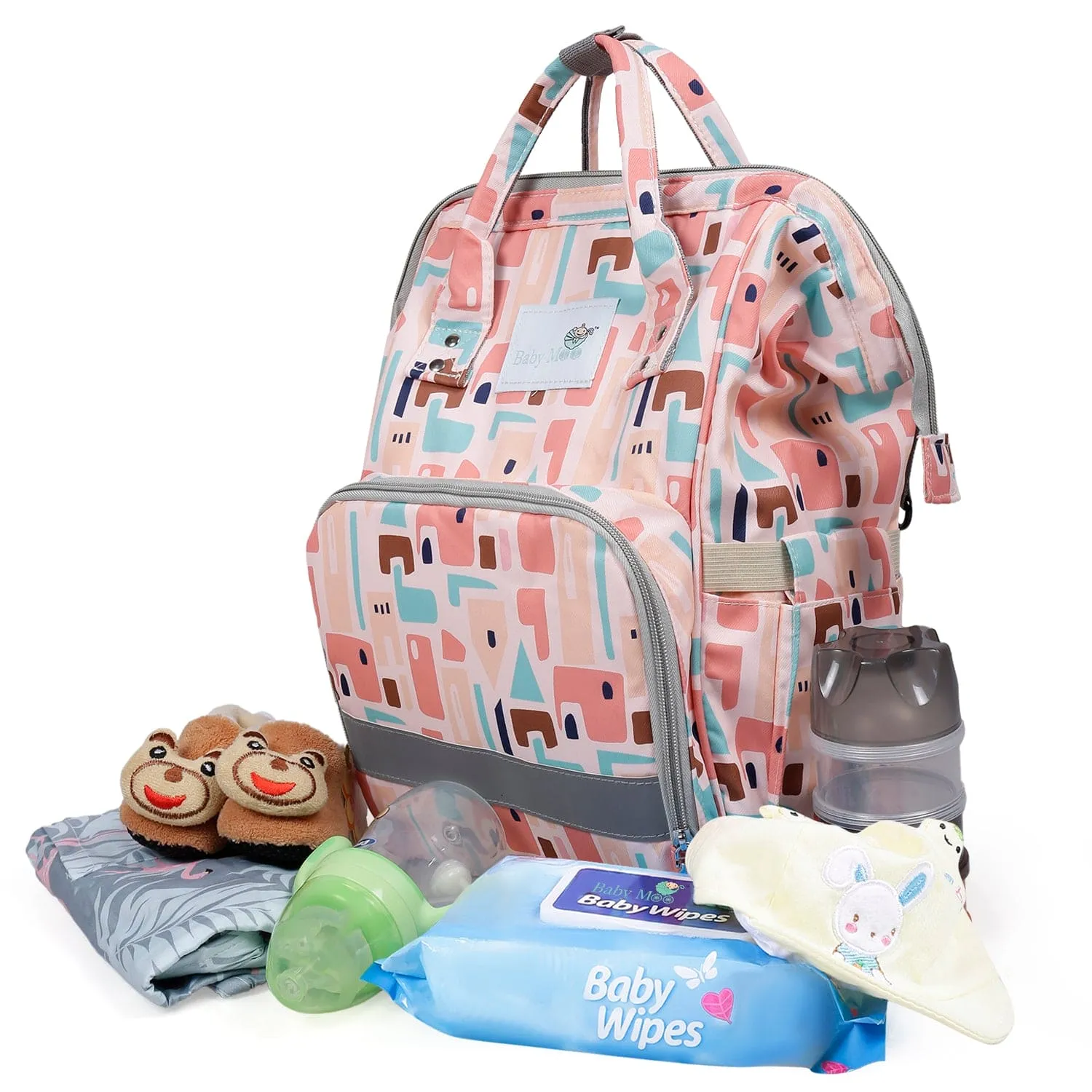 Diaper Bag 
Maternity Backpack Abstract Peach