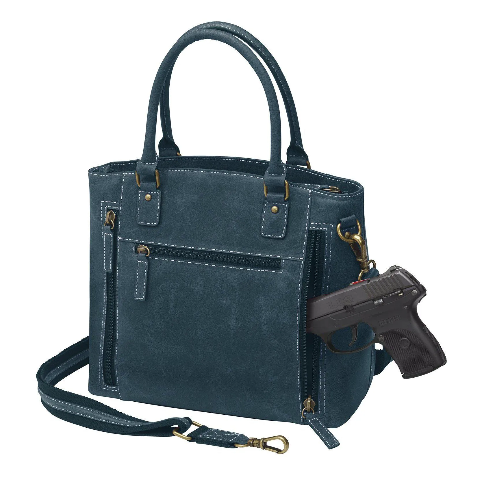 Distressed Buffalo Concealed-Carry Town Tote