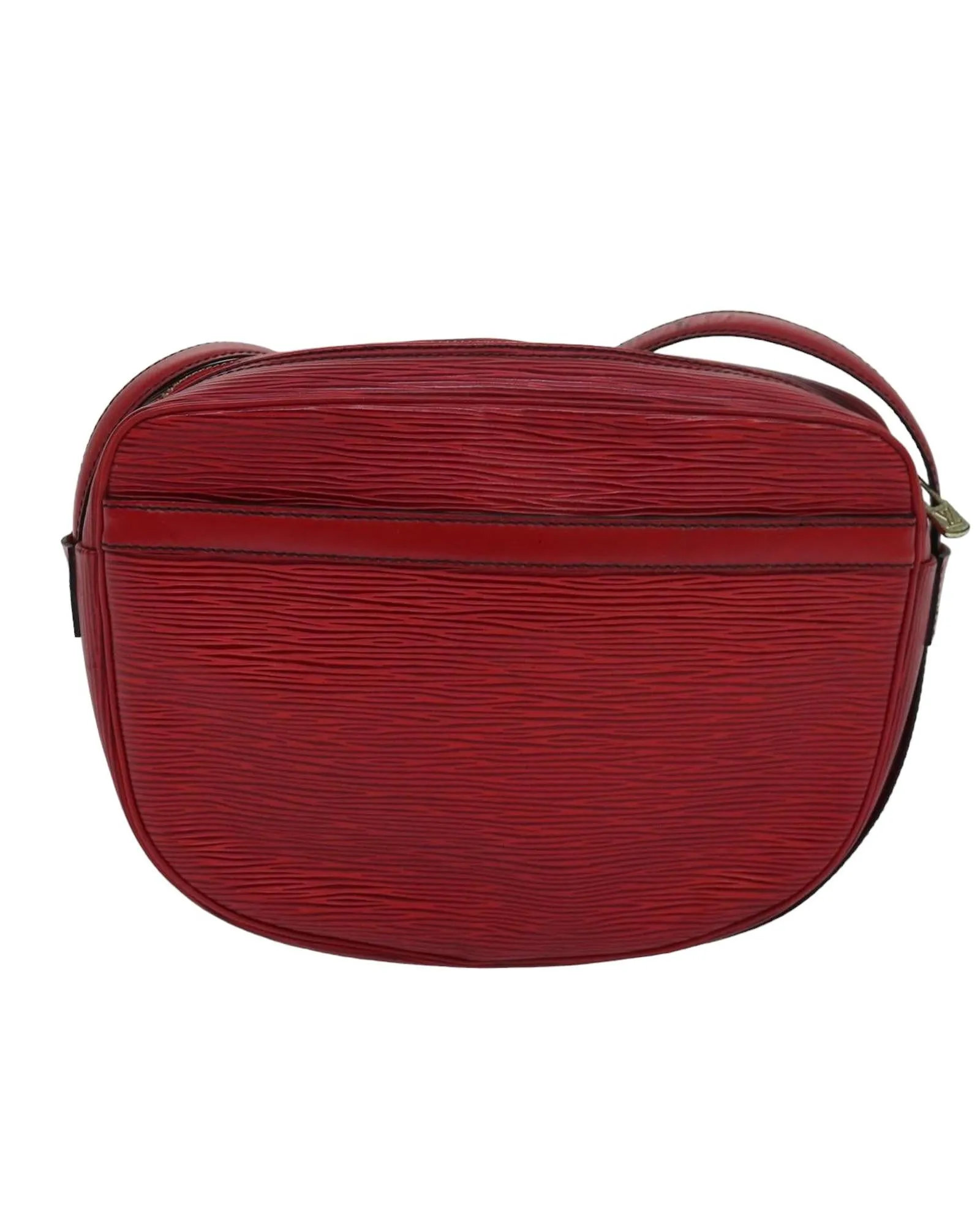 Epi Leather Shoulder Bag with Red Hue and Magnetic Closure