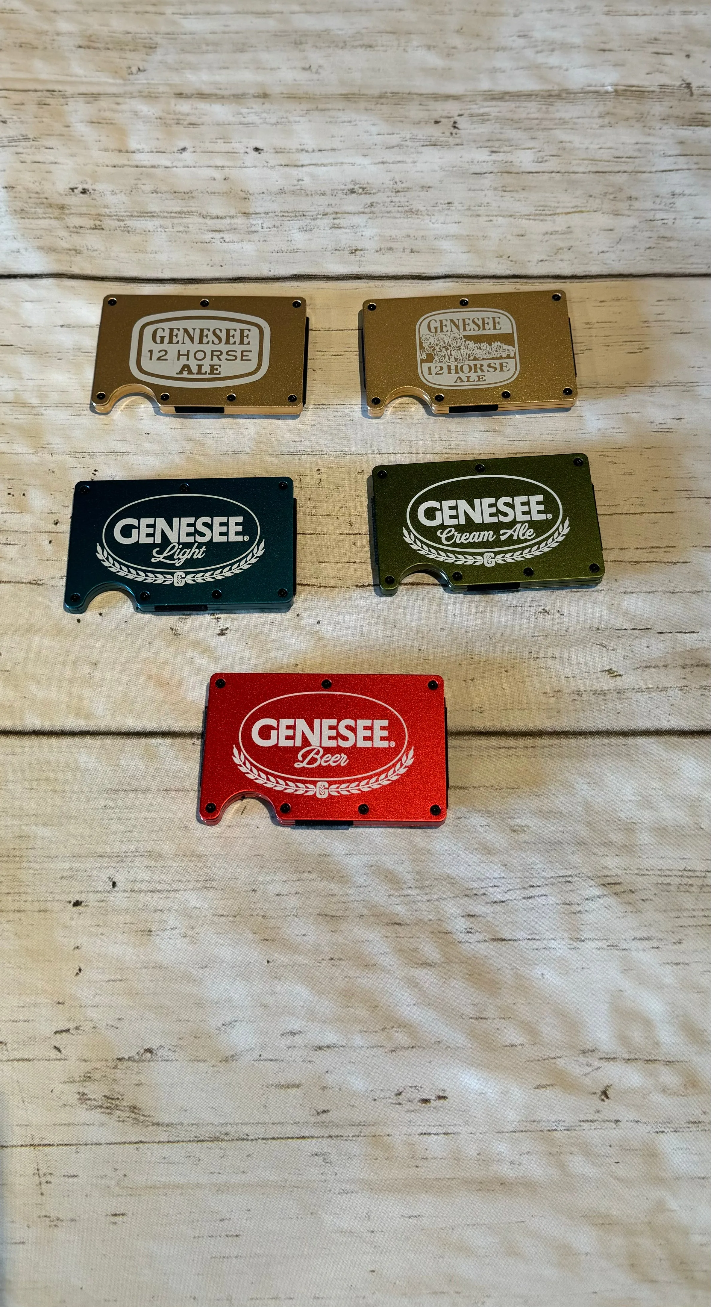 Genesee, Genesee Light, Cream Ale and 12 Horse Metal Wallets