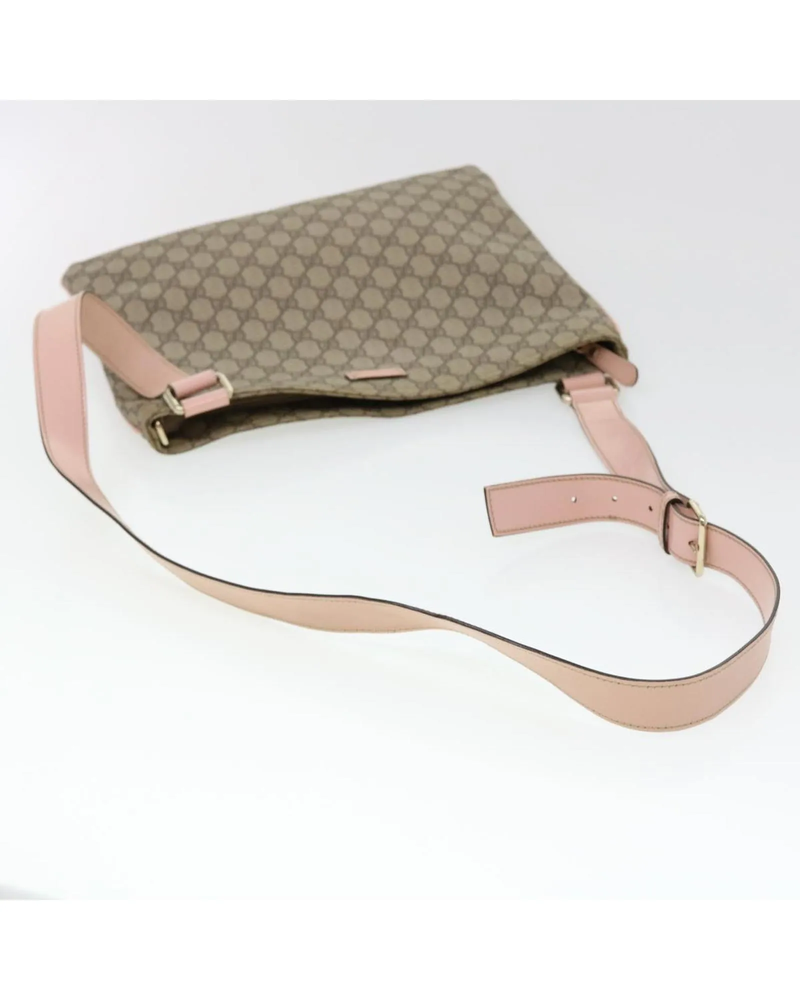 GG Canvas Shoulder Bag PVC Leather Beige