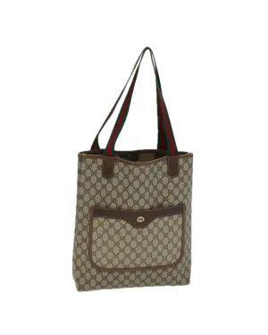 GG Supreme Web Sherry Line Tote Bag PVC Leather