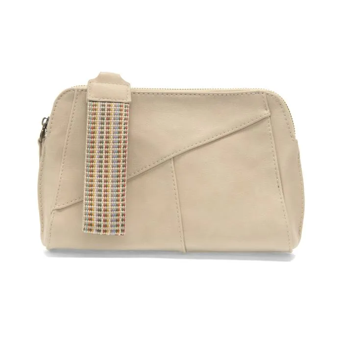 Gigi Crossbody clutch with woven wrist strap