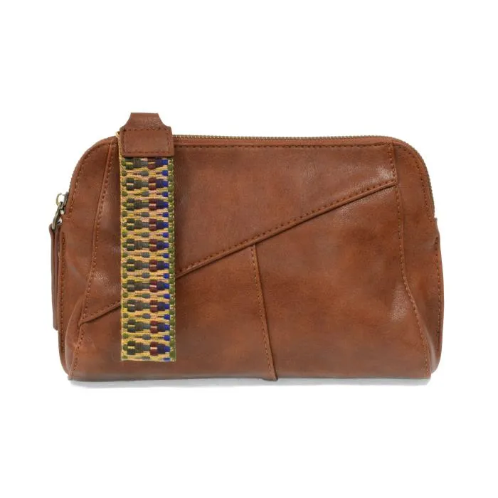 Gigi Crossbody clutch with woven wrist strap