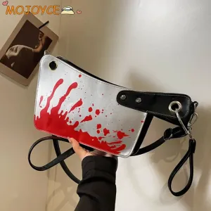 Gothic Halloween Design Knife Shaped Leather PU Clutch Unique Bag