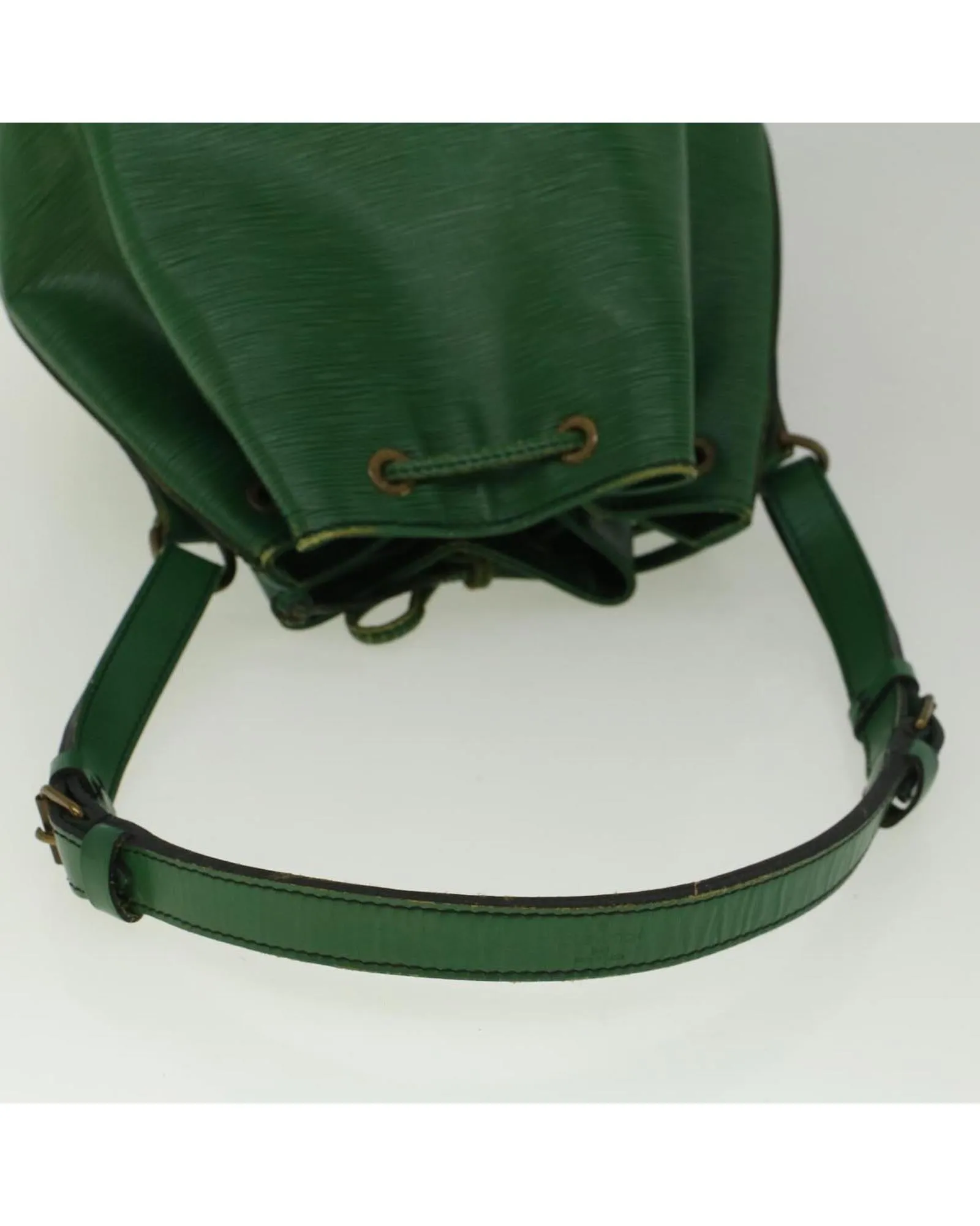 Green Epi Leather Shoulder Bag with Shoulder Drop