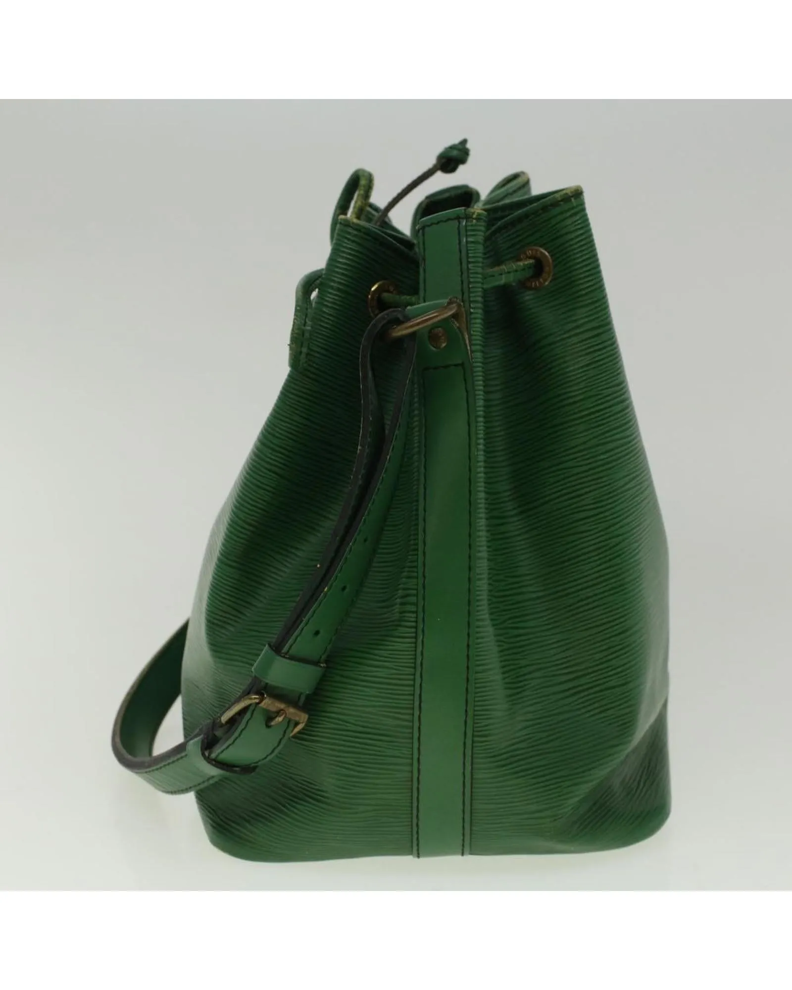 Green Epi Leather Shoulder Bag with Shoulder Drop