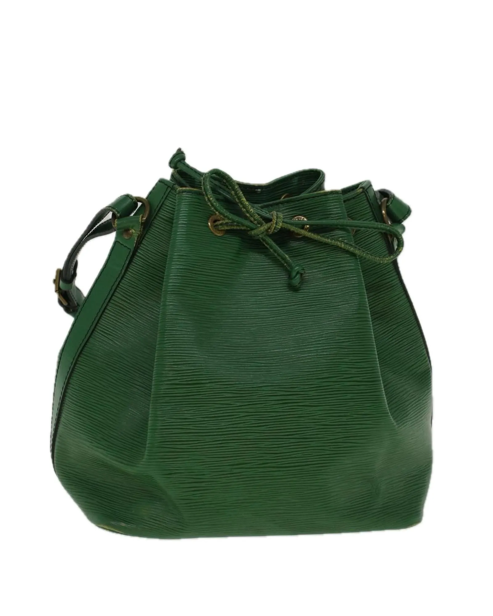 Green Epi Leather Shoulder Bag with Shoulder Drop