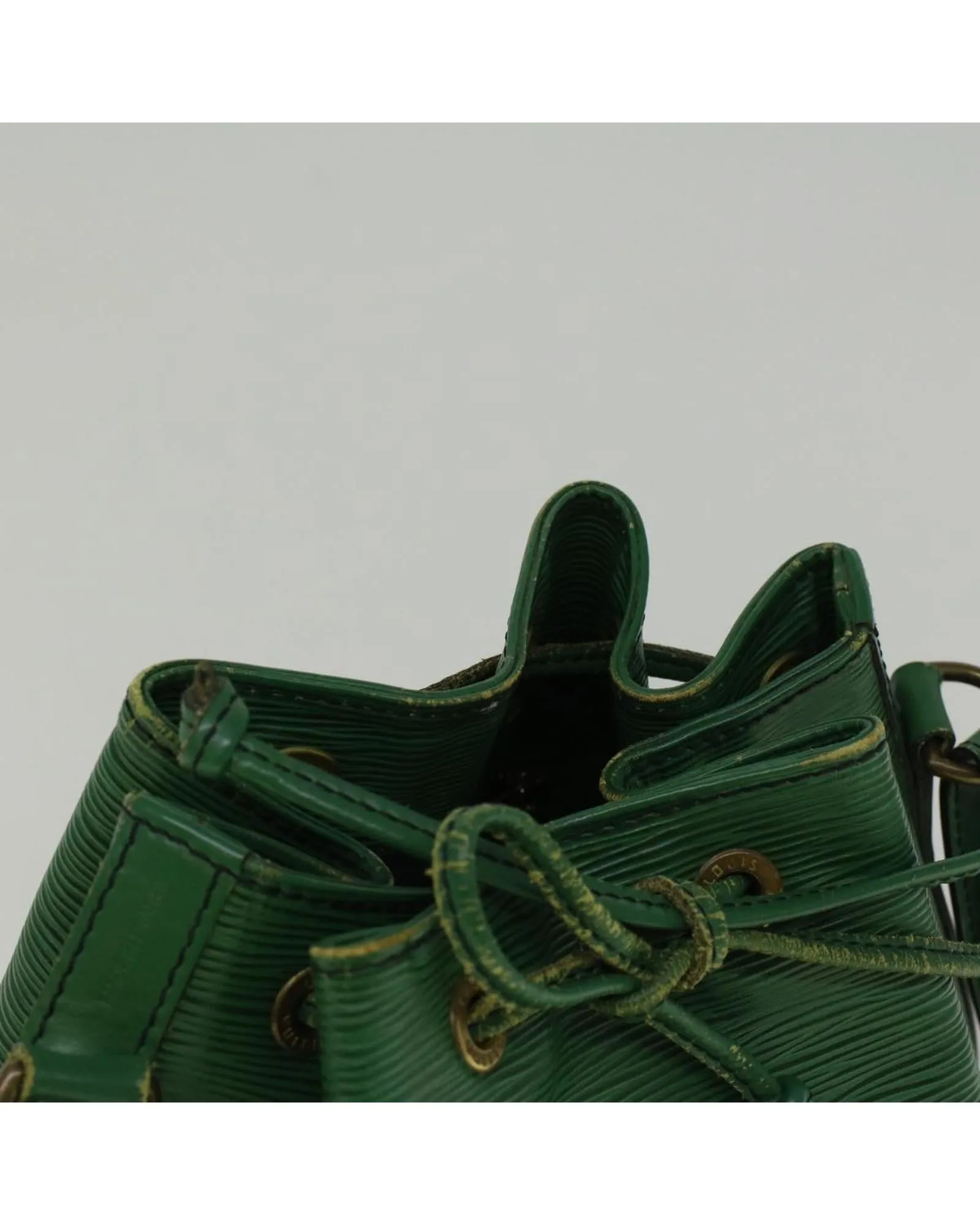 Green Epi Leather Shoulder Bag with Shoulder Drop