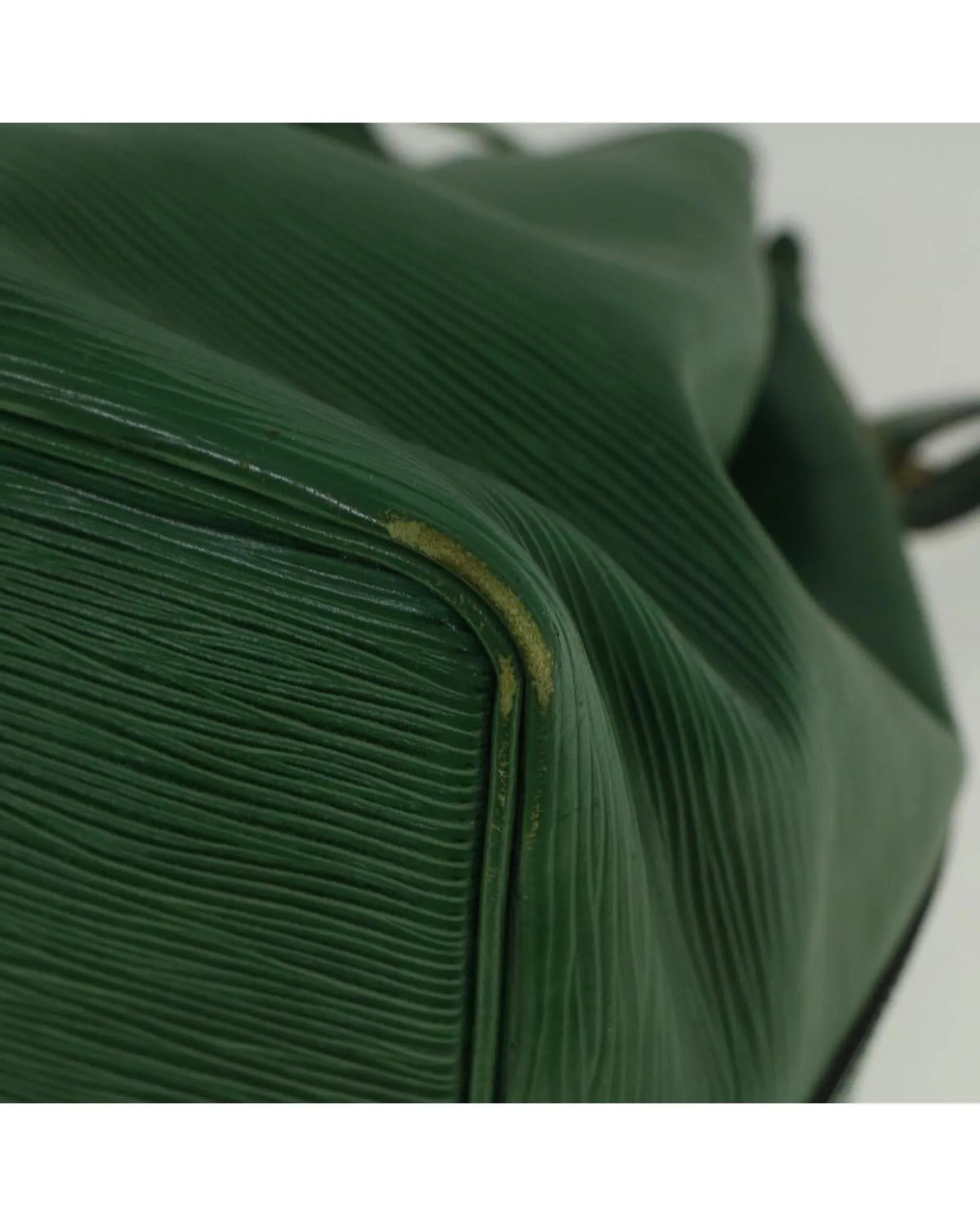 Green Epi Leather Shoulder Bag with Shoulder Drop