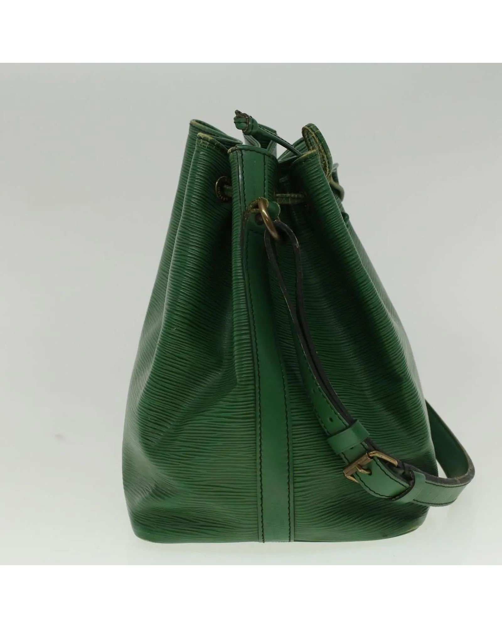 Green Epi Leather Shoulder Bag with Shoulder Drop