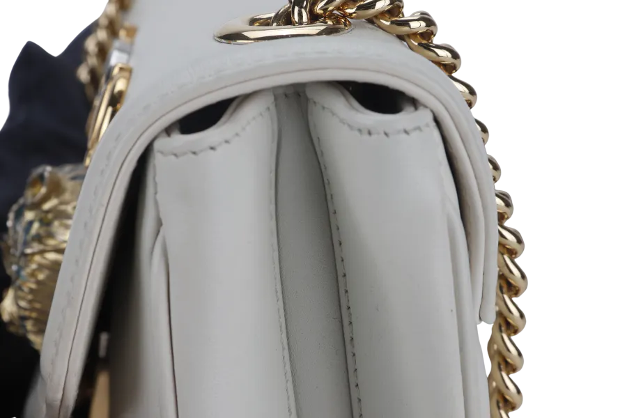 GUCCI RAJAH WHITE LEATHER(537243 486628) GOLD HARDWARE