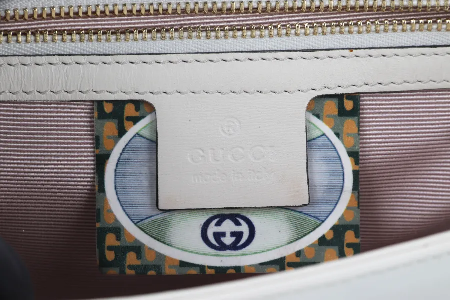 GUCCI RAJAH WHITE LEATHER(537243 486628) GOLD HARDWARE