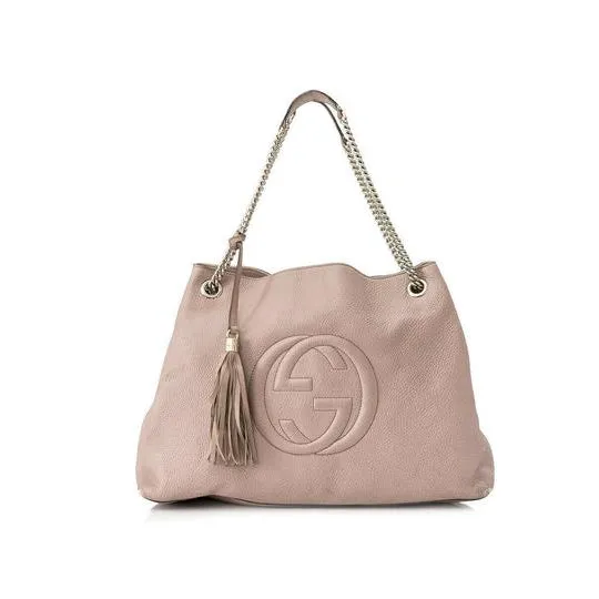 Gucci Soho Medium Chain Light Pink Leather Shoulder Bag