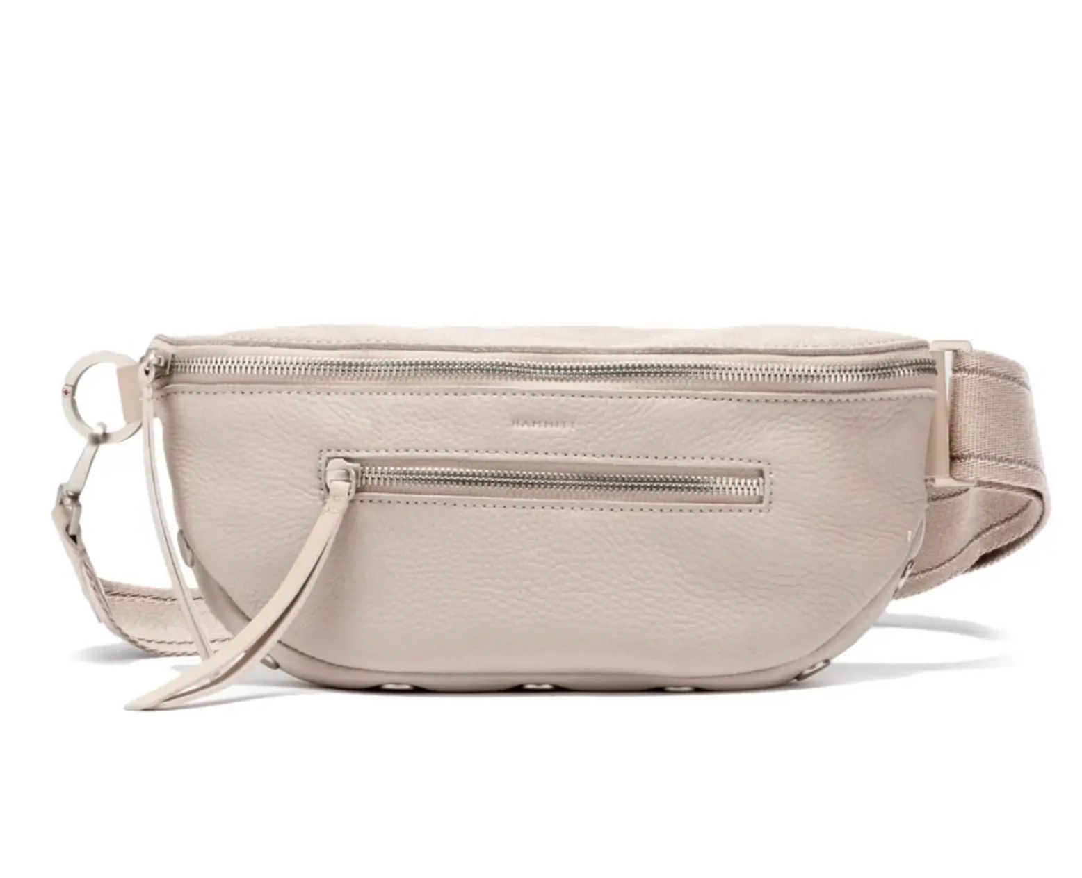 Hammitt Charles Leather Belt Bag in Paved Grey