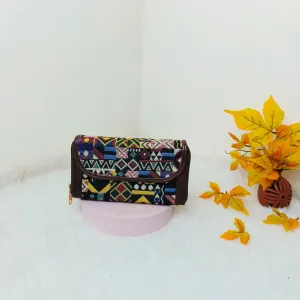 Handmade Wallets Dual Zip Multicolour Scrambled Prints