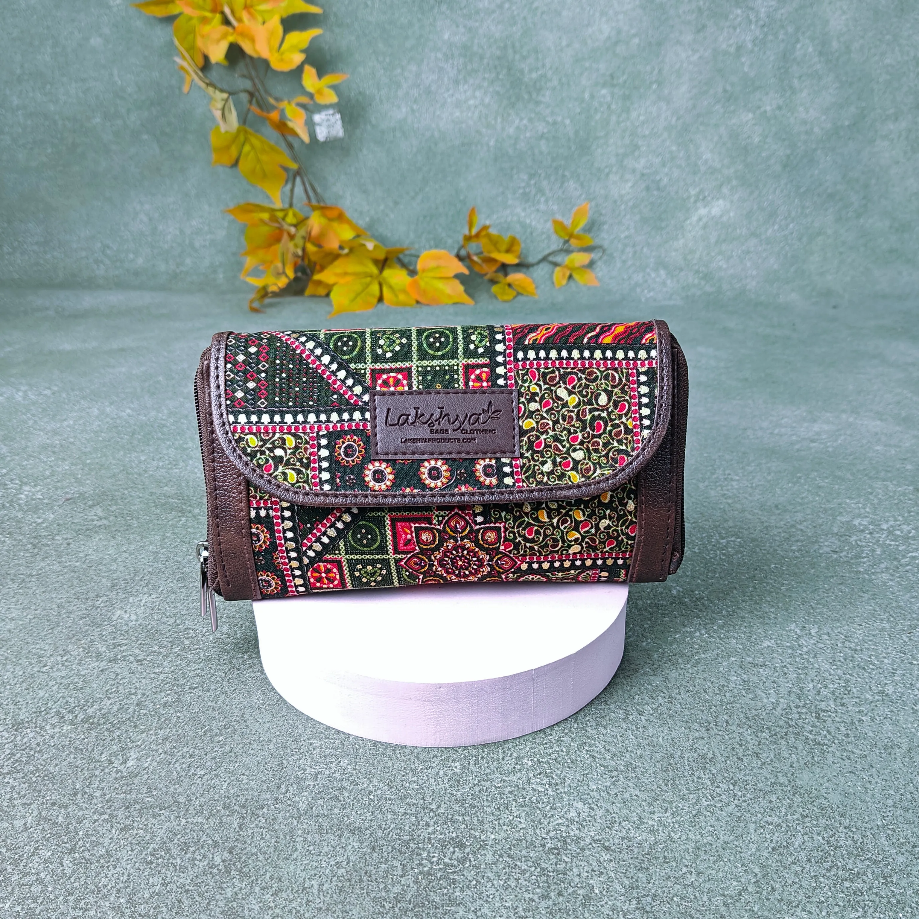 Handmade Wallets Dual Zip Suzaani Prints