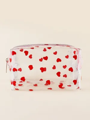 Heart Makeup Bag Clear Makeup Bag Cosmetic Organizer Toiletries Bag Makeup