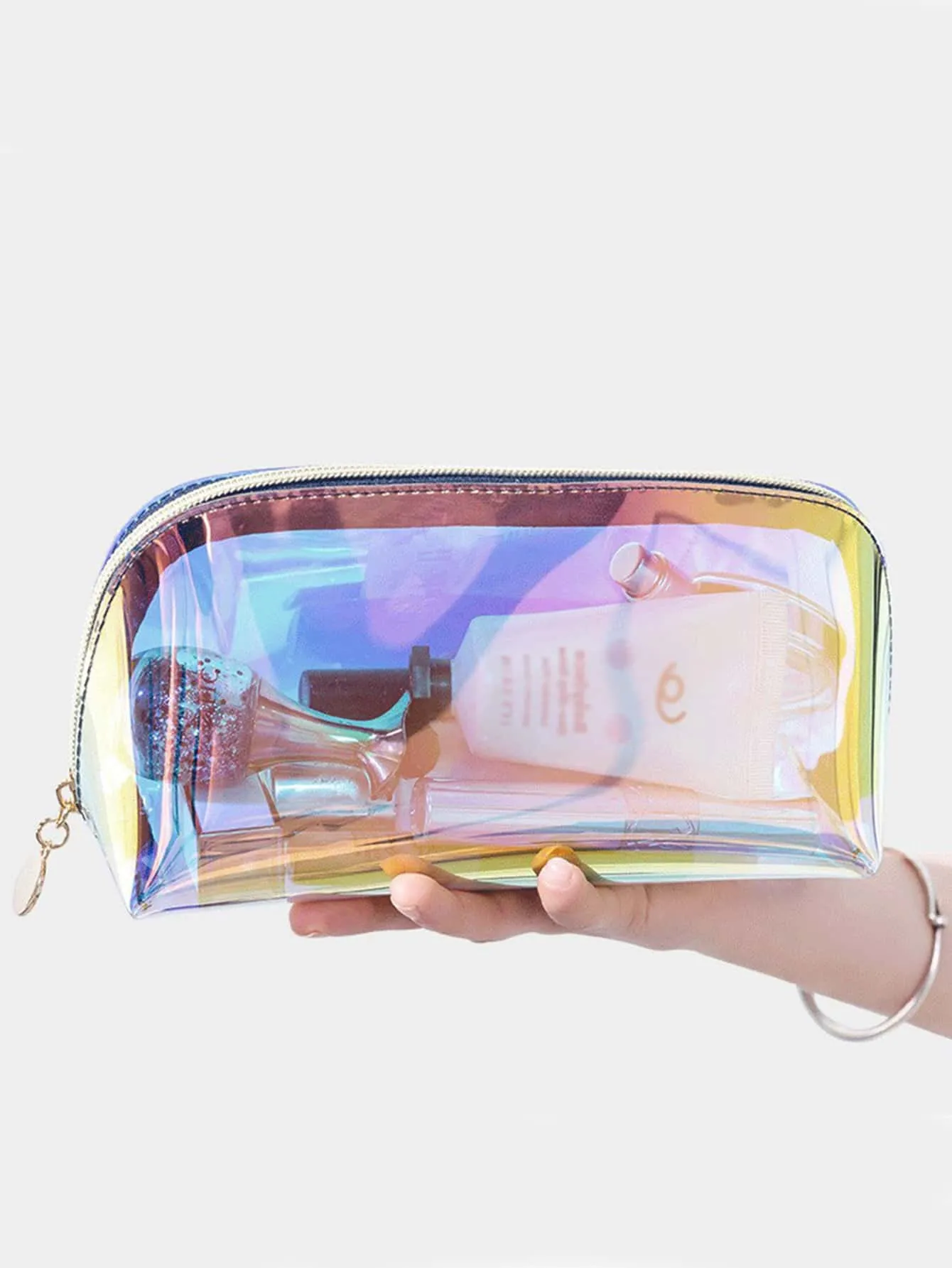 Hologram Pattern Laser Clear Makeup Bag Cosmetic Organizer Toiletries Bag Makeup