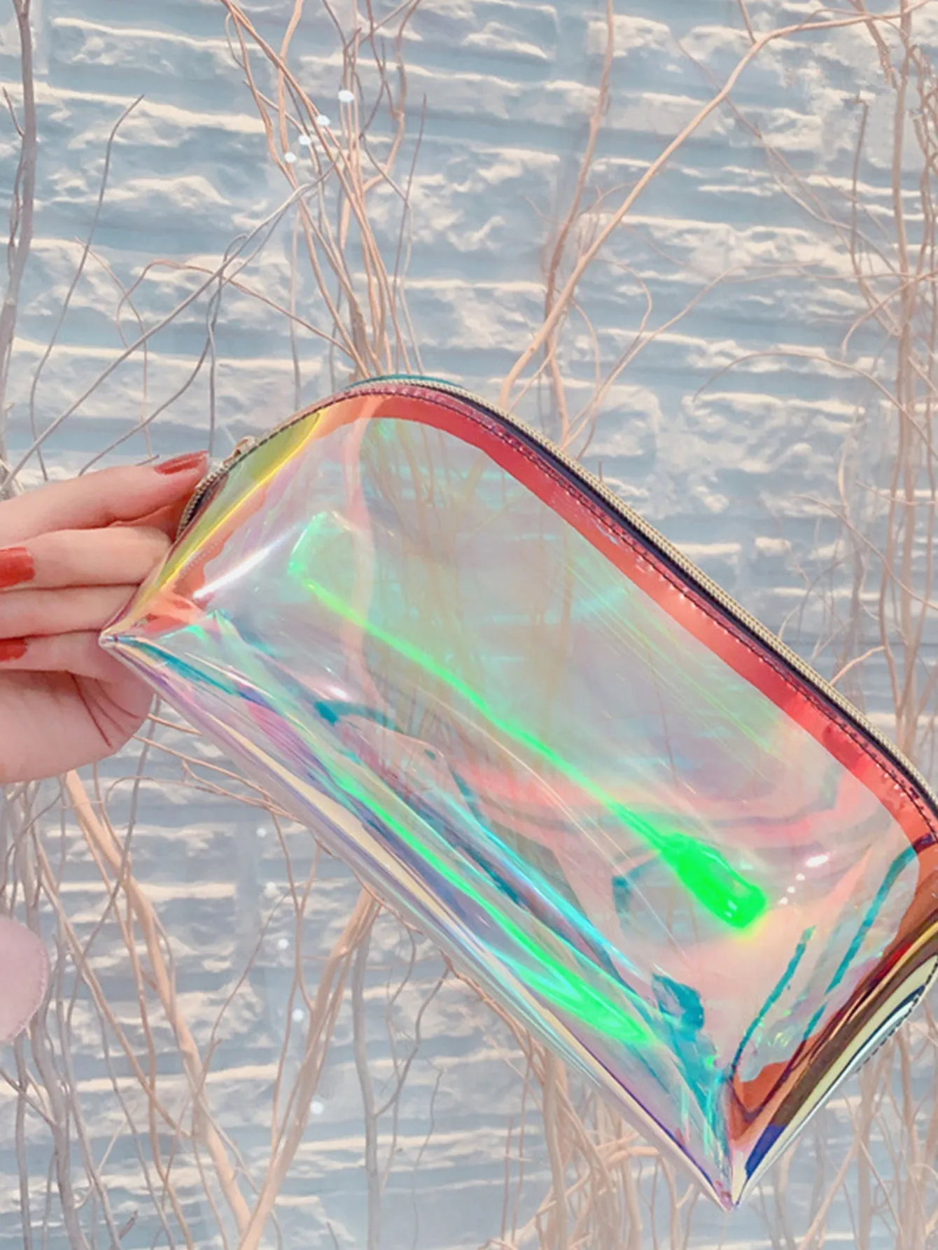 Hologram Pattern Laser Clear Makeup Bag Cosmetic Organizer Toiletries Bag Makeup