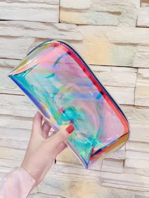 Hologram Pattern Laser Clear Makeup Bag Cosmetic Organizer Toiletries Bag Makeup